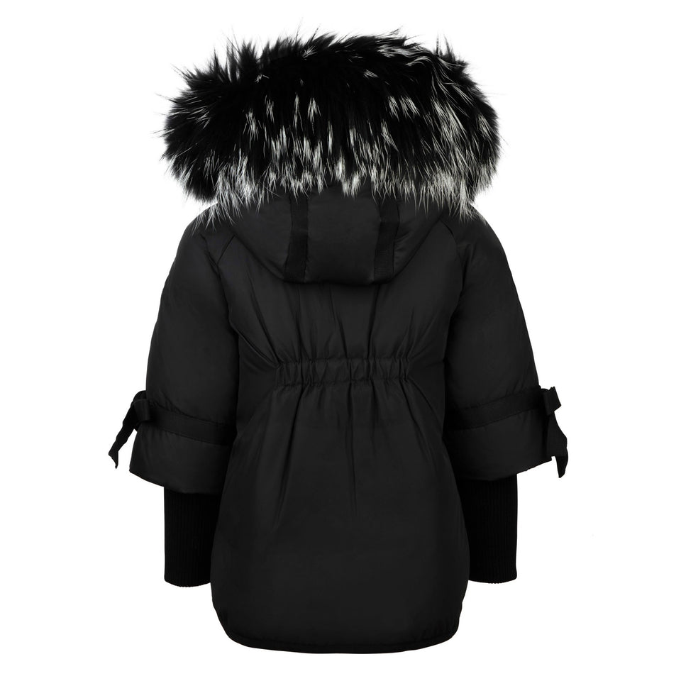 Pramie Girl’s Black Jacket with Bows