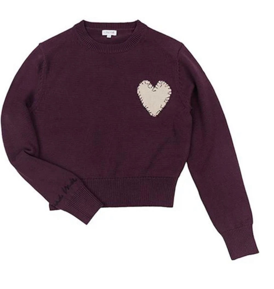 Luna Mae Eden Plum Heart Sweater