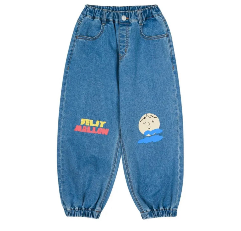 Jelly Mallow Blue Moon Denim Aladdin Pants