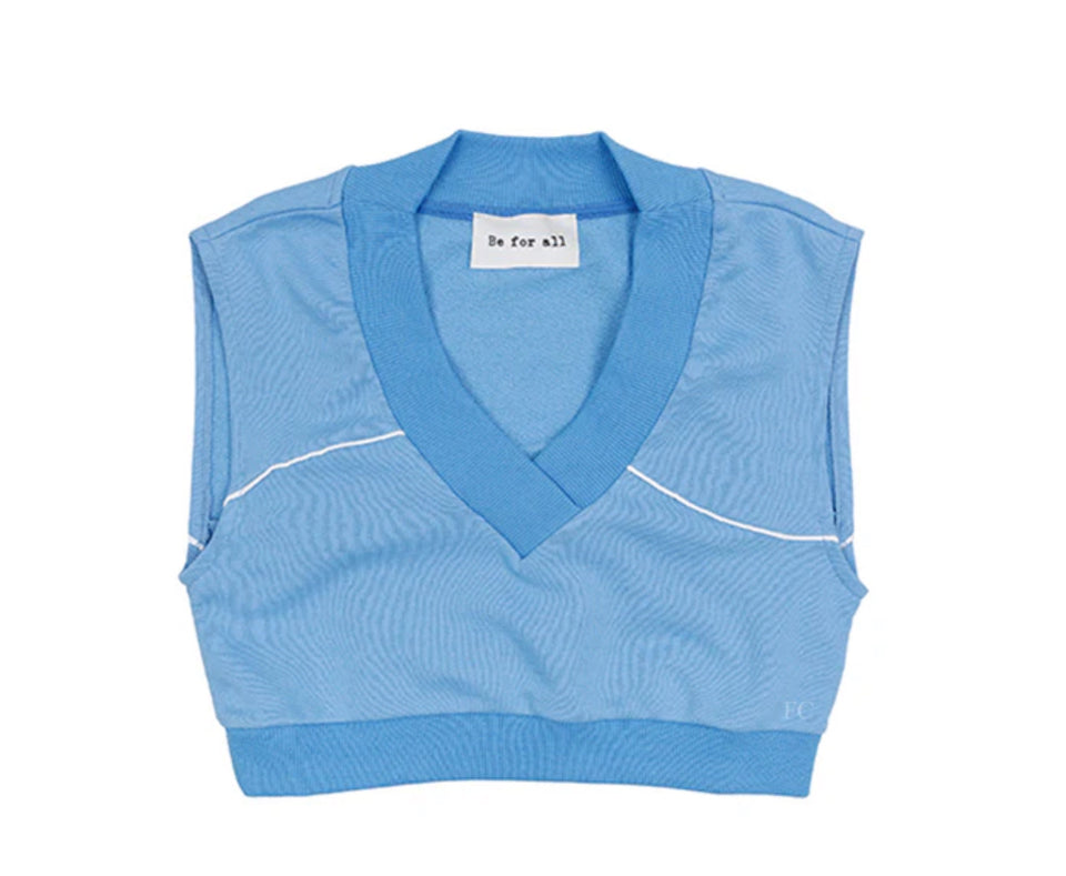 Be for all Blue V-Neck Short Vest