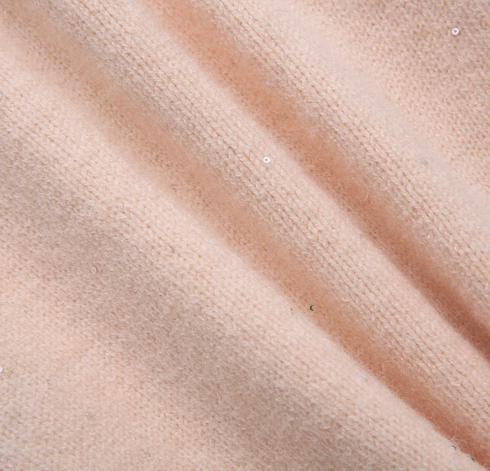 Pink Marled Knit Tulip Cardigan