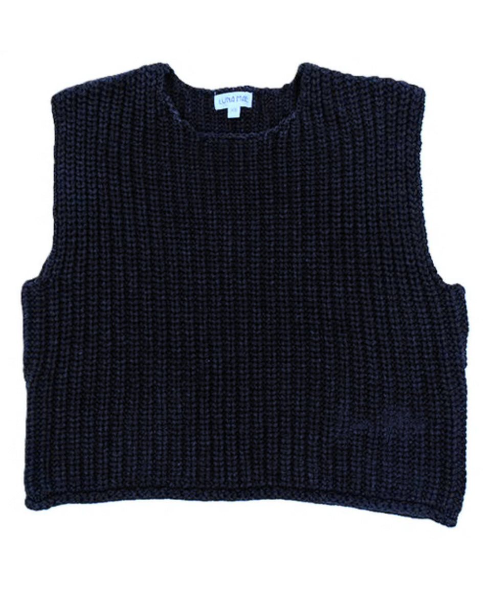 Luna Mae Elle Midnight Chunky Knit Vest