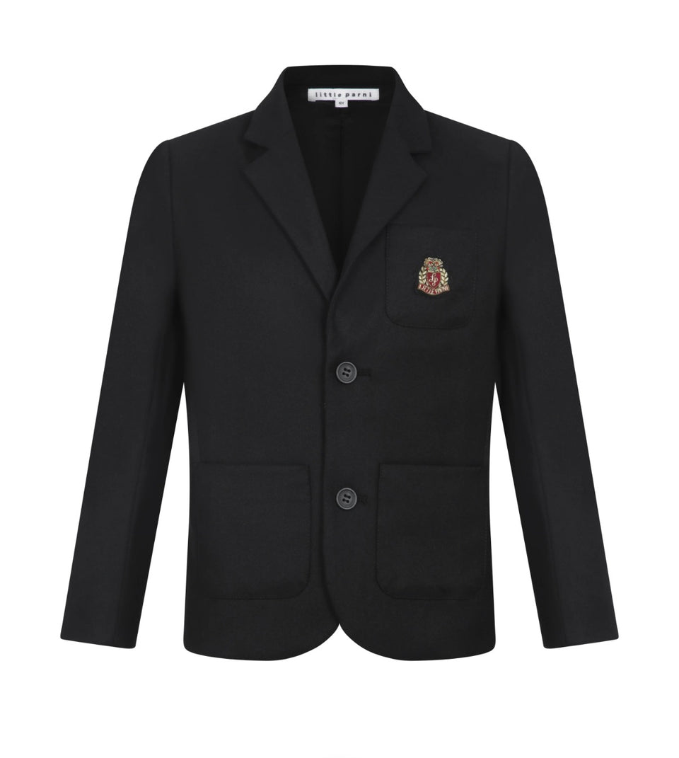 Little Parni Black Woven Blazer