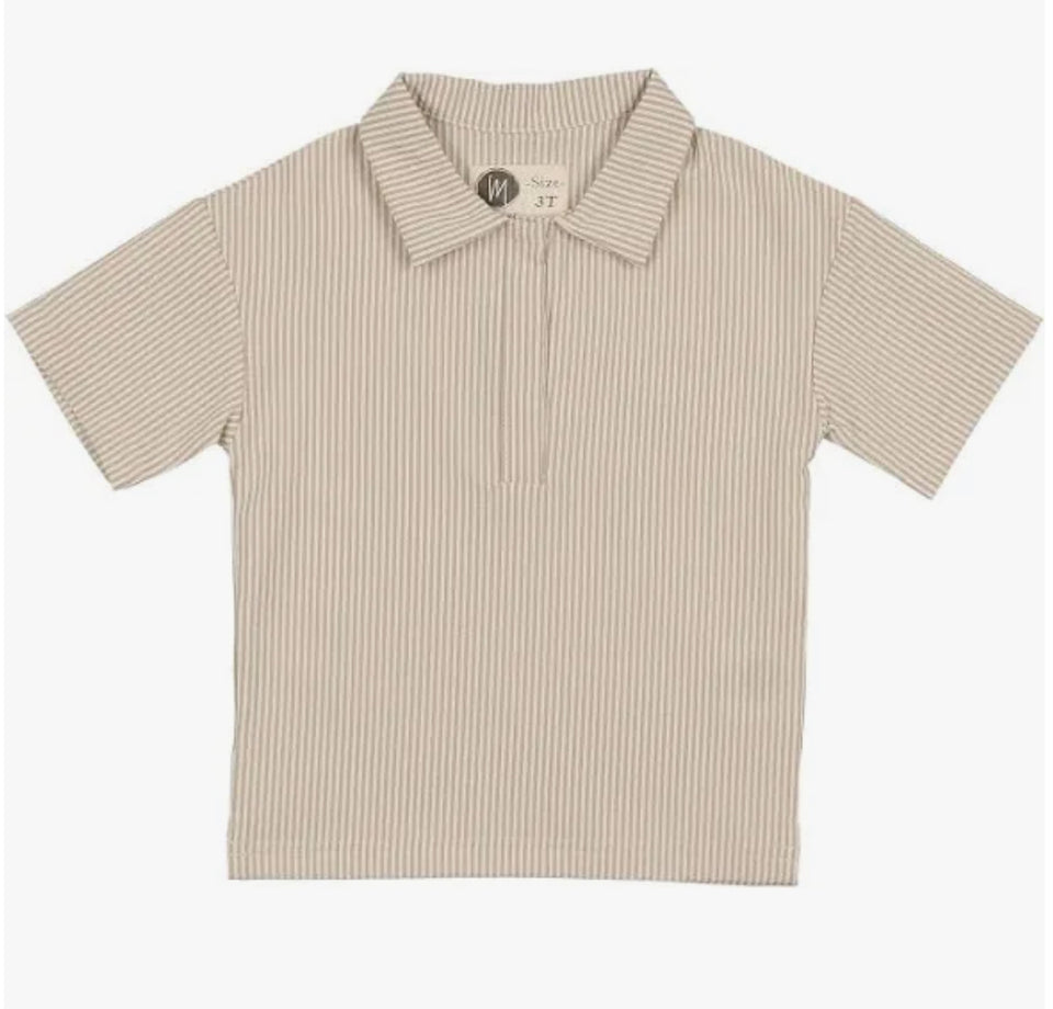 Maniere Tan Seersucker Boys Shirt