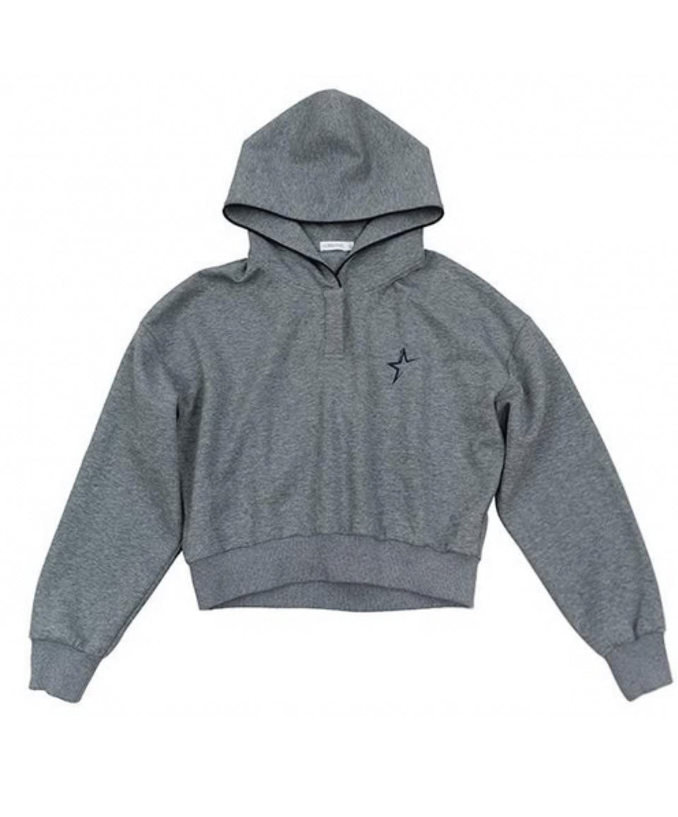 Luna Mae Gwen Piped Charcoal Hoodie