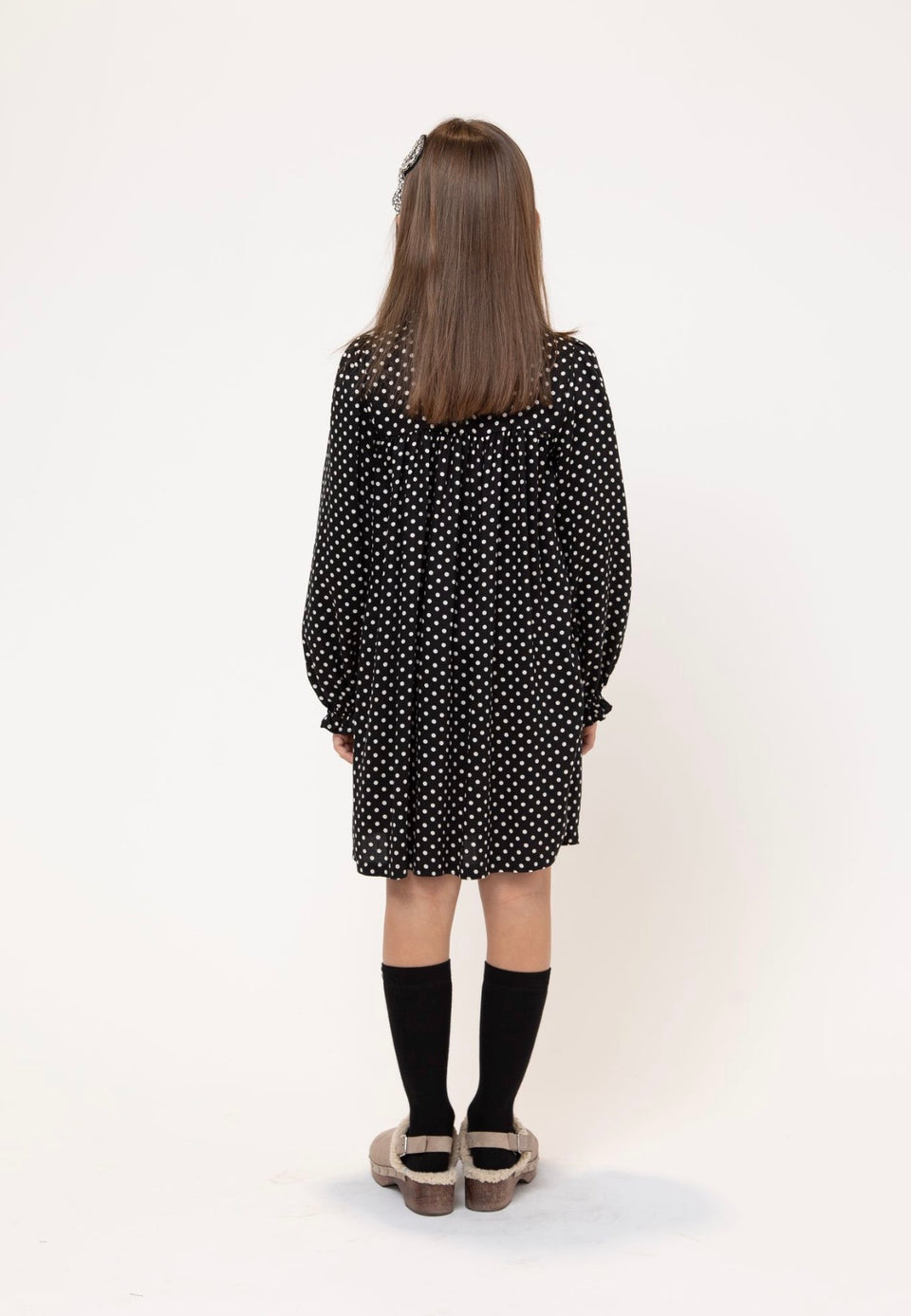Piccola Ludo Pois Panna Long Girella Dress