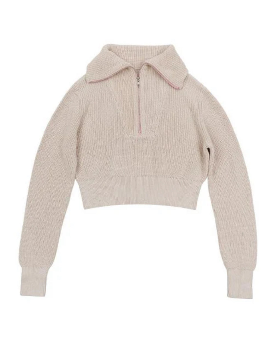 Luna Mae Vera Oat Zip Sweater