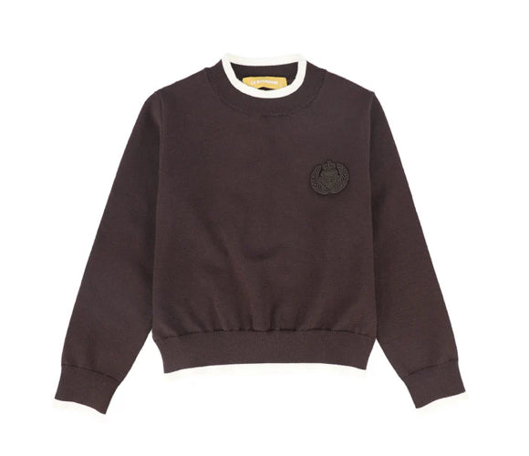 Le Bourdon Browm Trim Border Sweater
