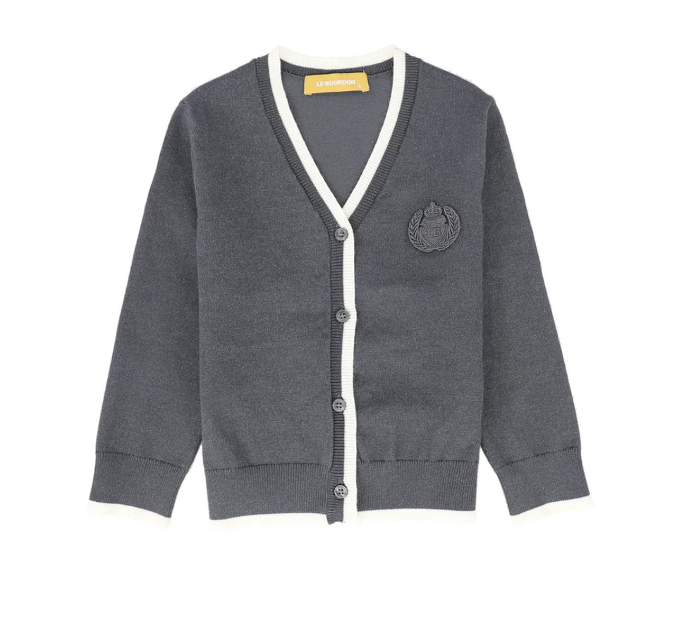 Le Bourdon Grey Trim Border Cardigan