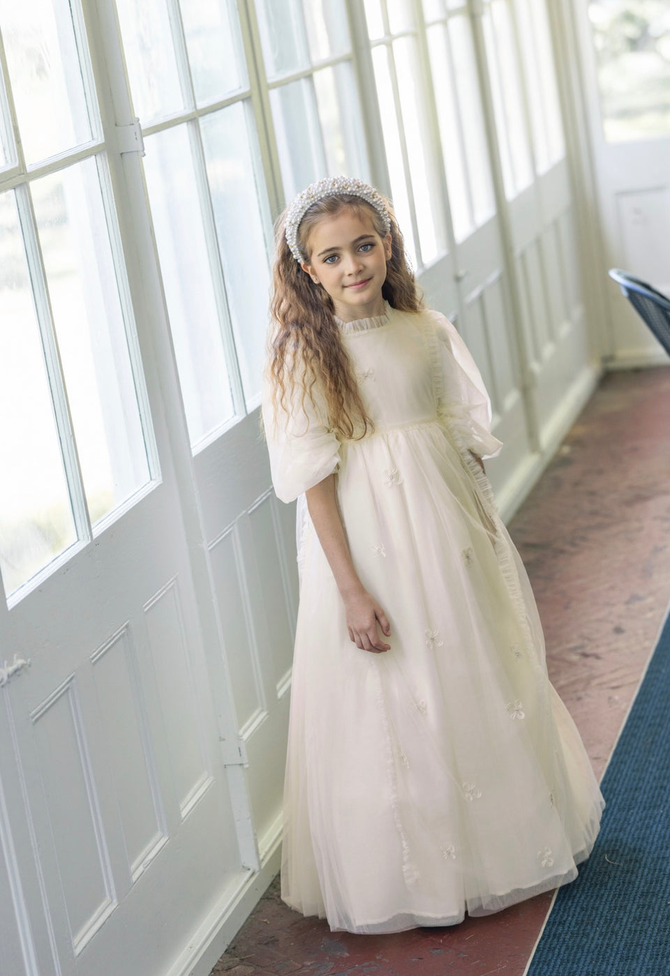 Little Tempest Ivory Lace Pinafore Gown