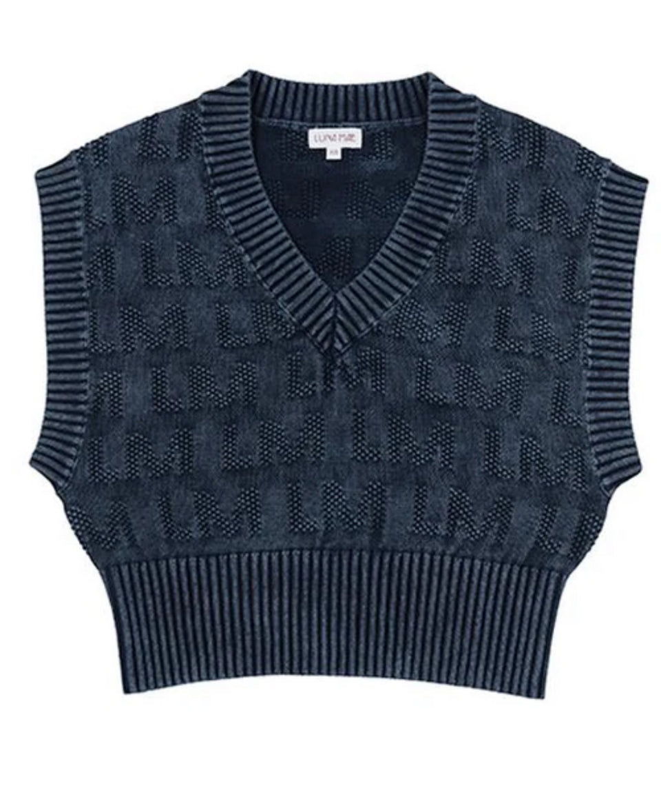Luna Mae Isla Denim Distressed Vest