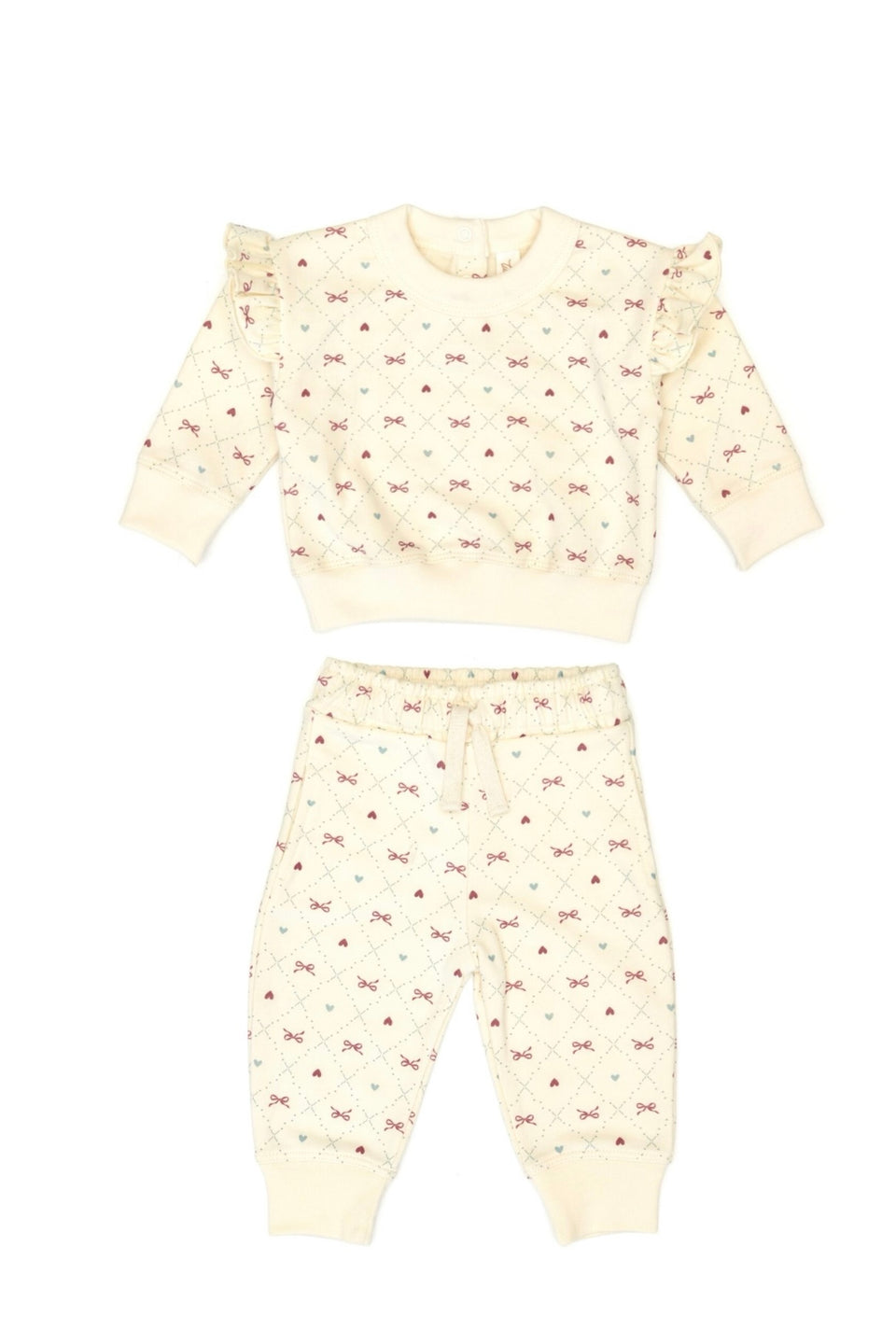 Tun Tun Ruffle White Swan Raspberry Bow Set