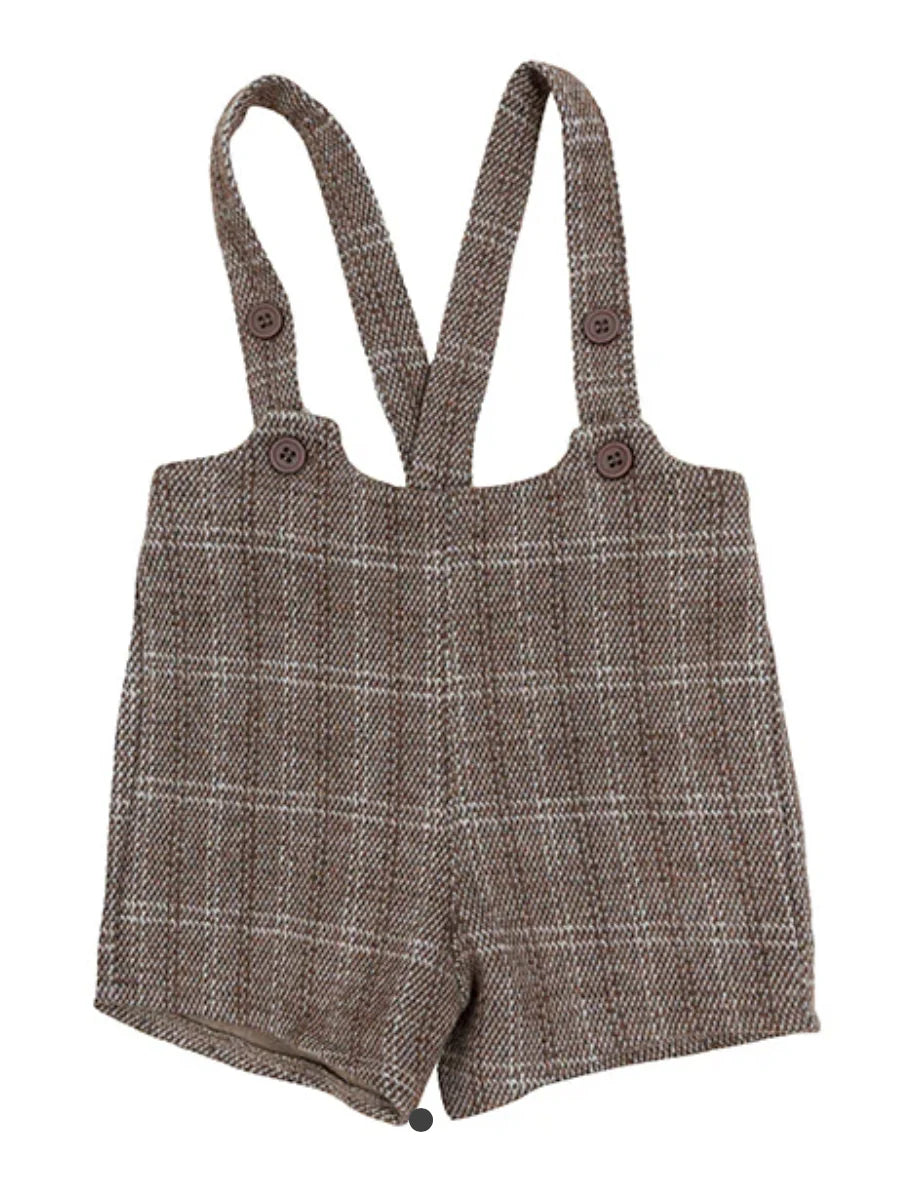 Motu Glen Mocha Plaid Shortalls