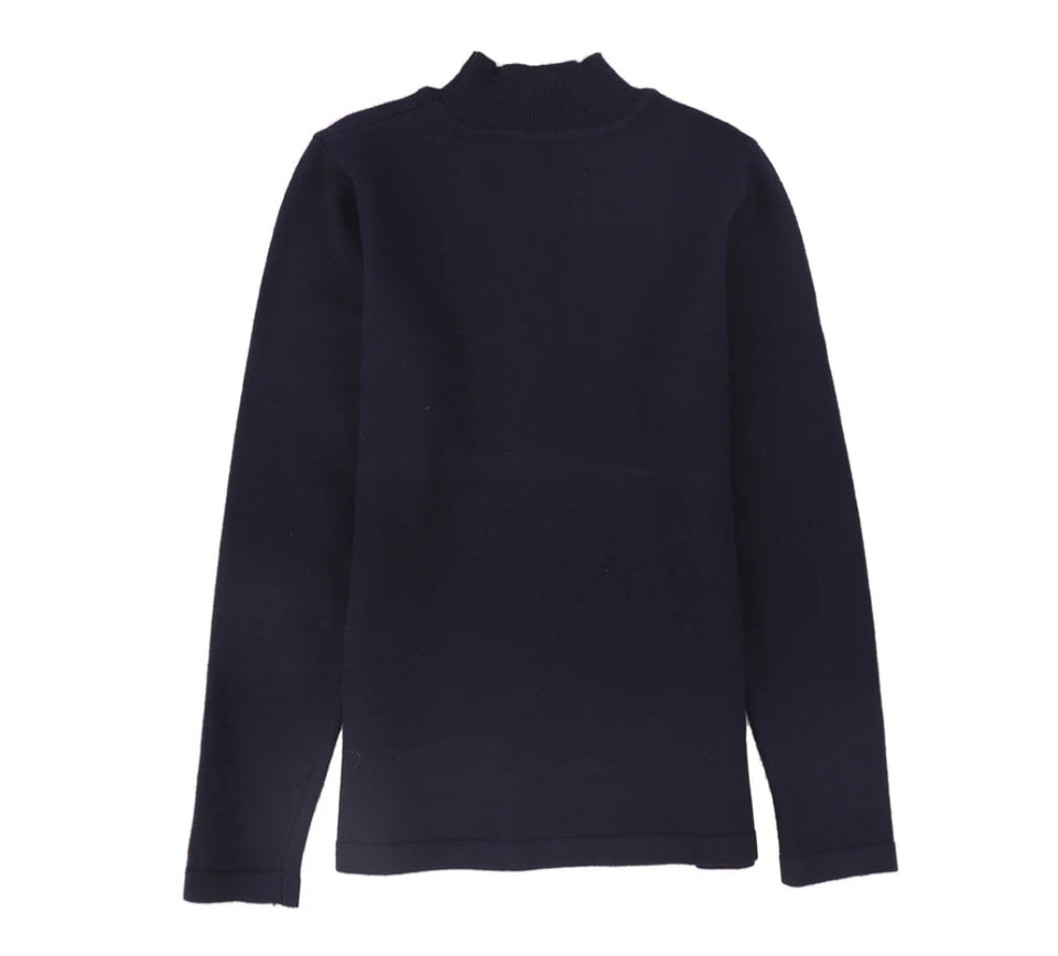 Le Bourdon Navy Fitted Turtleneck