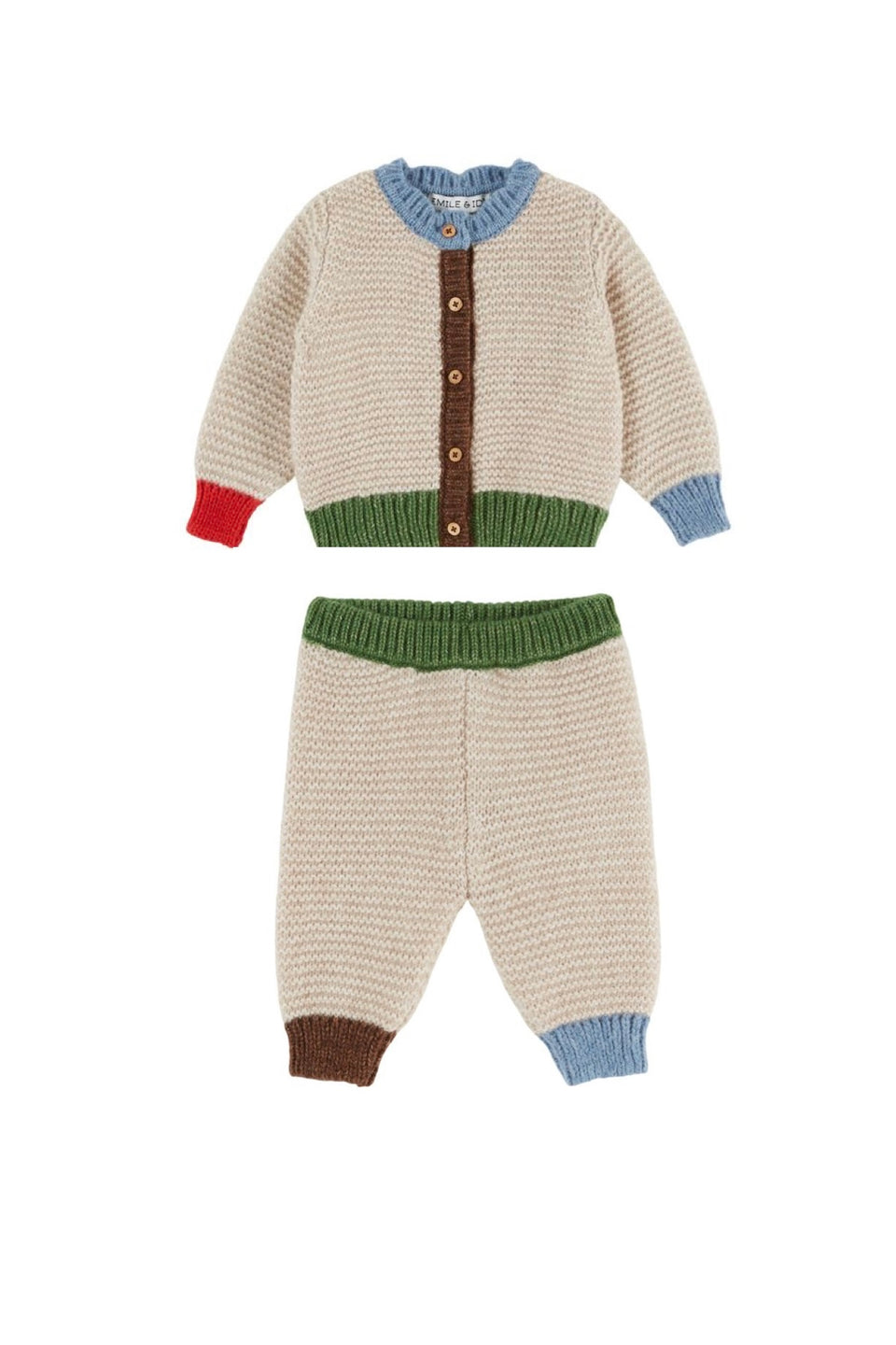Emile & Ida Ecru Crochet Color Block Set