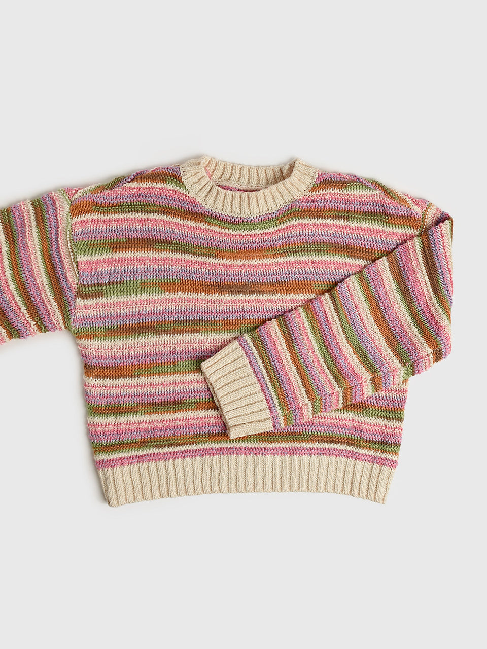 Design History Natural Brown Combo Sweater