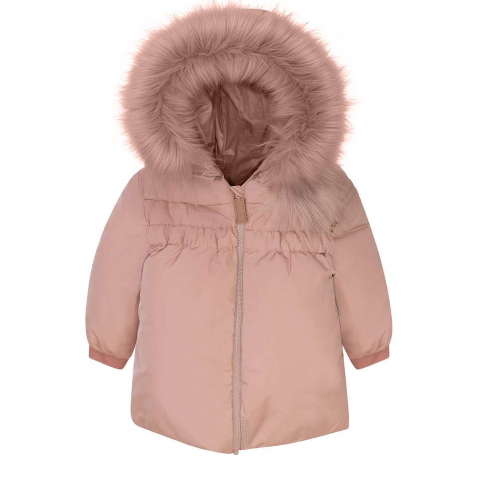 Mantel Pink Gathered High Waist Jacket