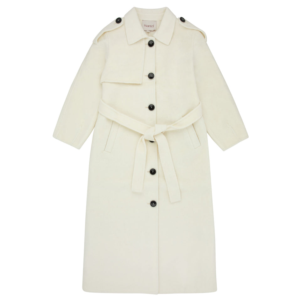 Mantel Off White Girls Weekend Belted Wool Coat