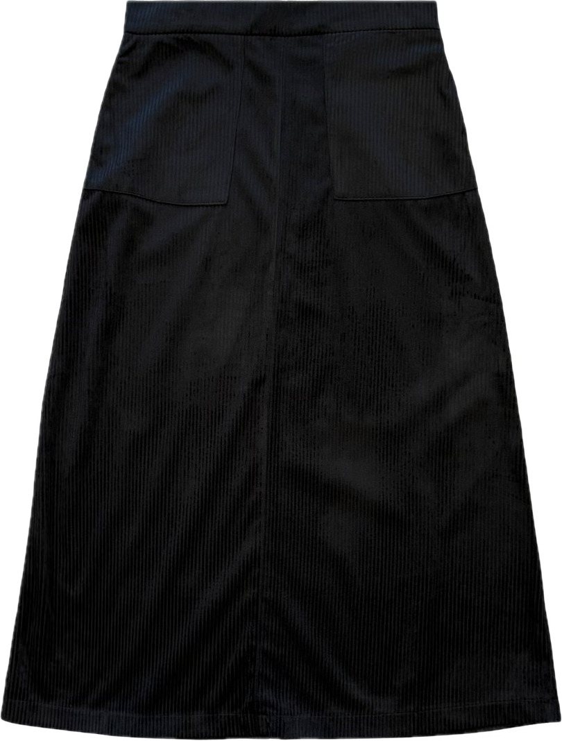 Teela Corduroy Black Maxi Skirt