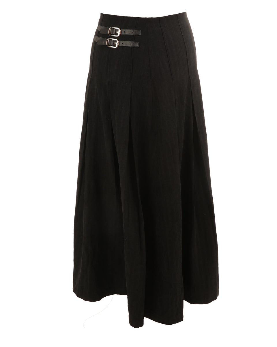 Hev Black W/Buckles Skirt