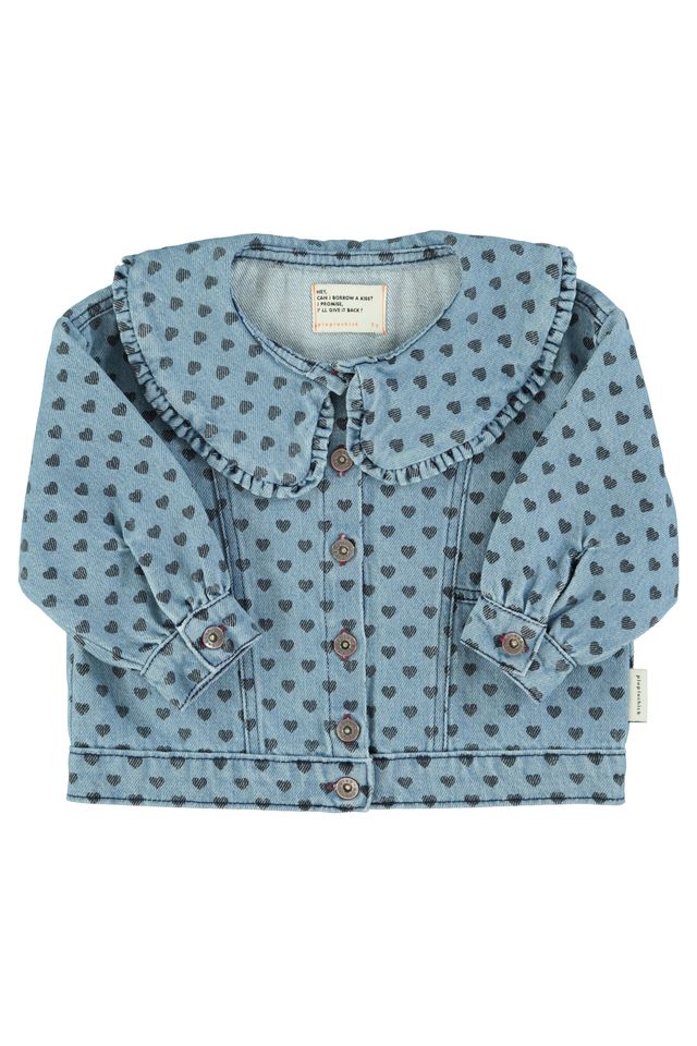 Piupiuchick Washed Blue Denim w/ Hearts Jacket