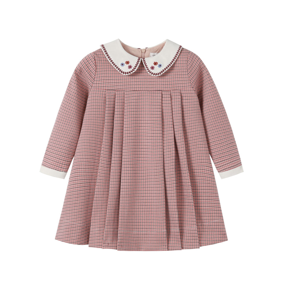 Nou Nelle Houndstooth Pink Dress