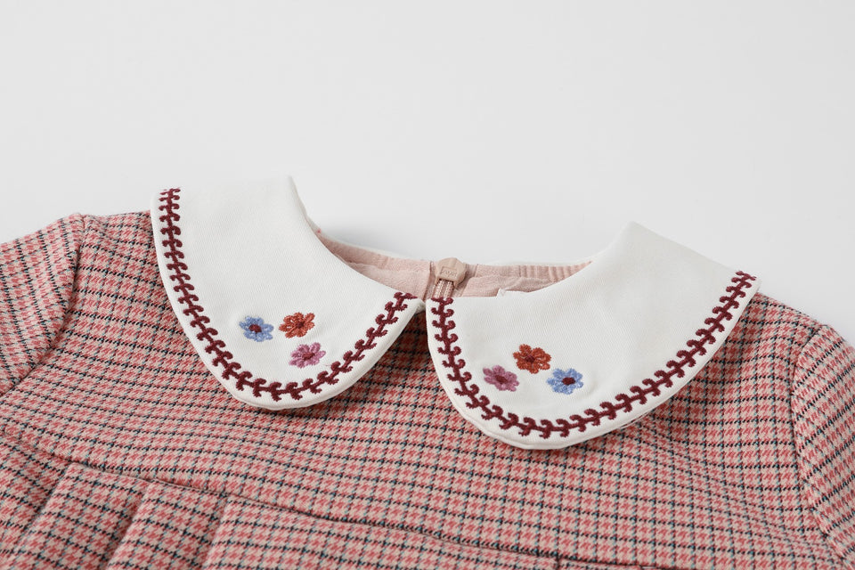 Nou Nelle Houndstooth Pink Dress
