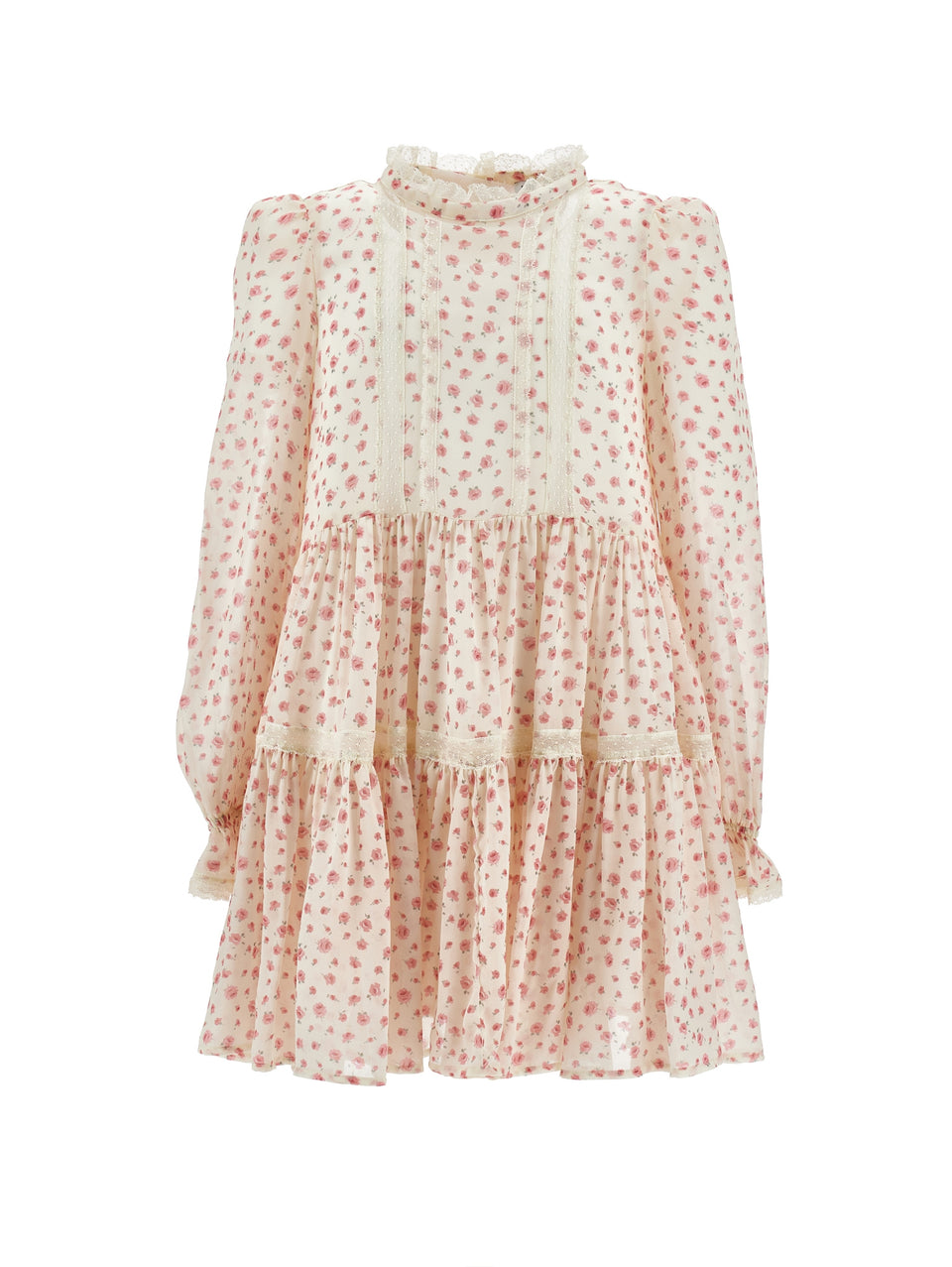 Philosophy White/Pink Small Roses Print Dress