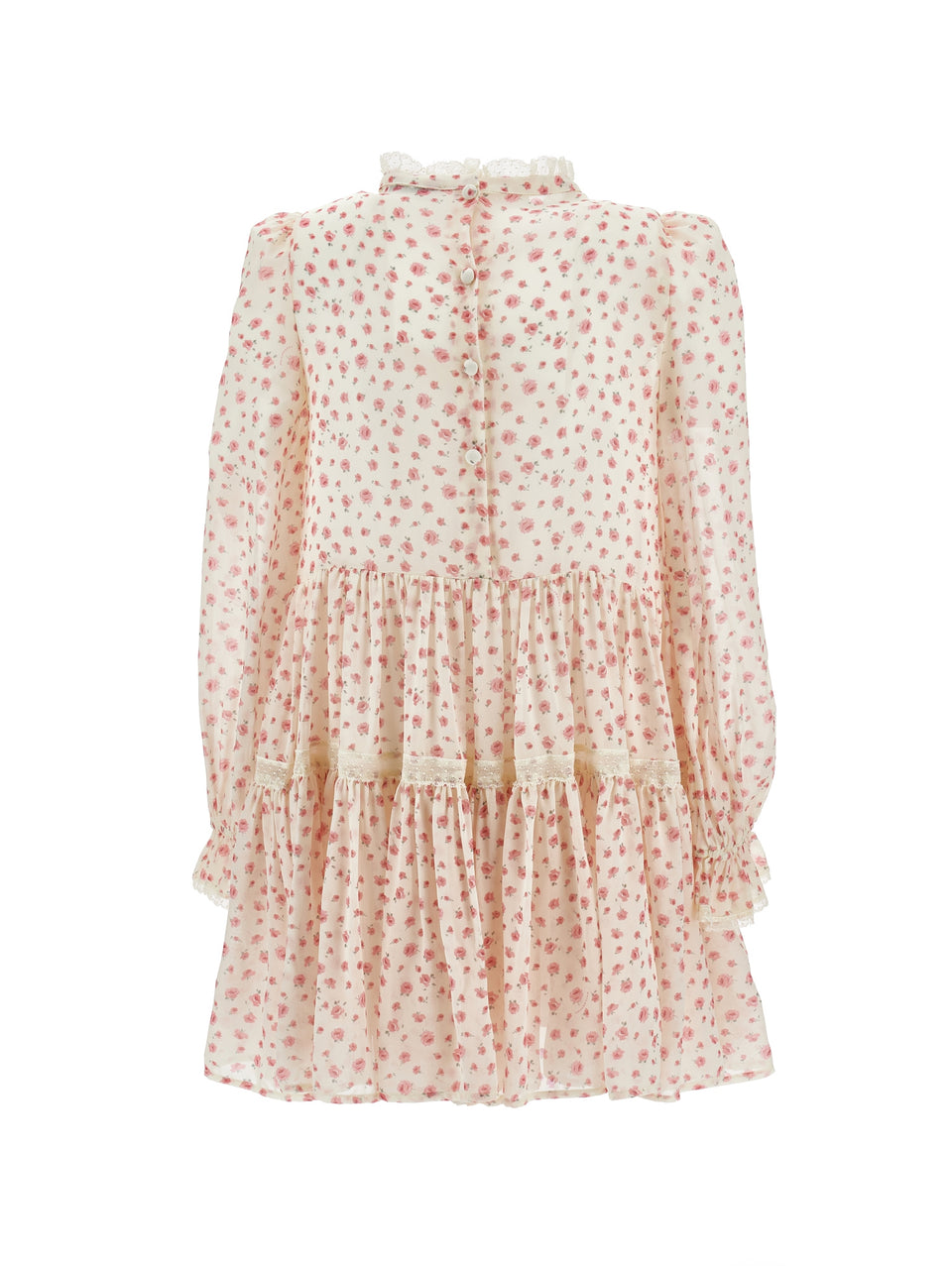 Philosophy White/Pink Small Roses Print Dress