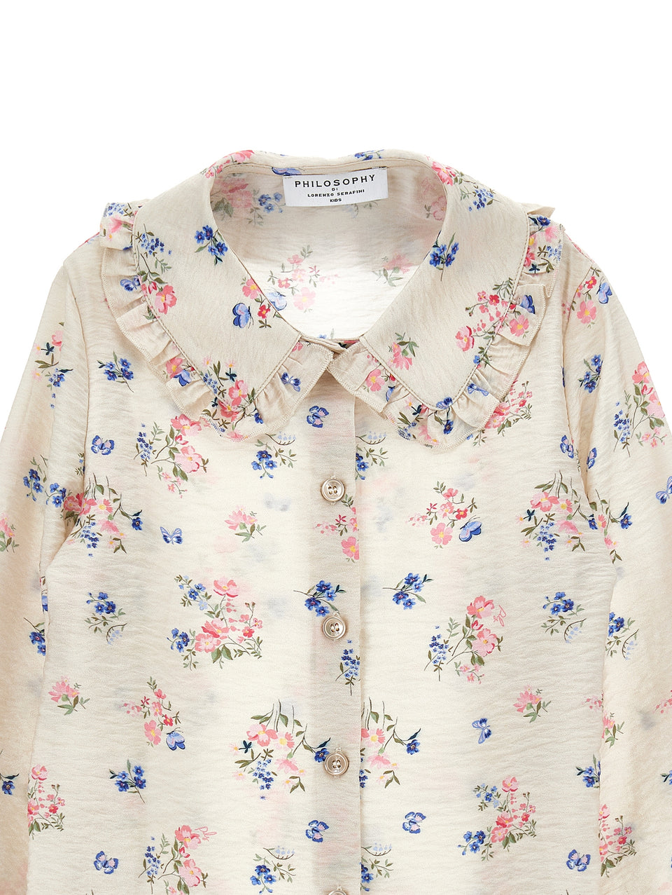 Philosophy Ecru Floral Print Button Up Blouse