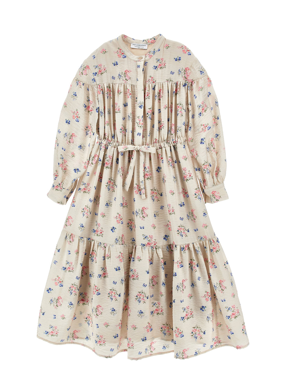 Philosophy Ecru L/S Long Floral Dress