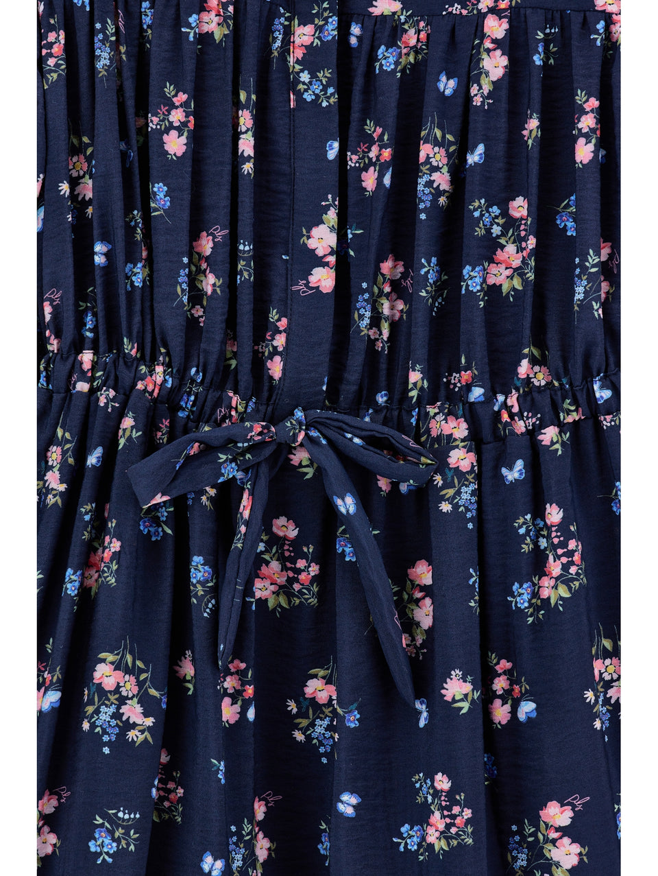 Philosophy Blue Navy L/S Long Floral Dress
