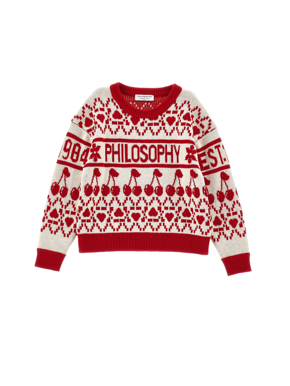 Philosophy White/Red Pullover