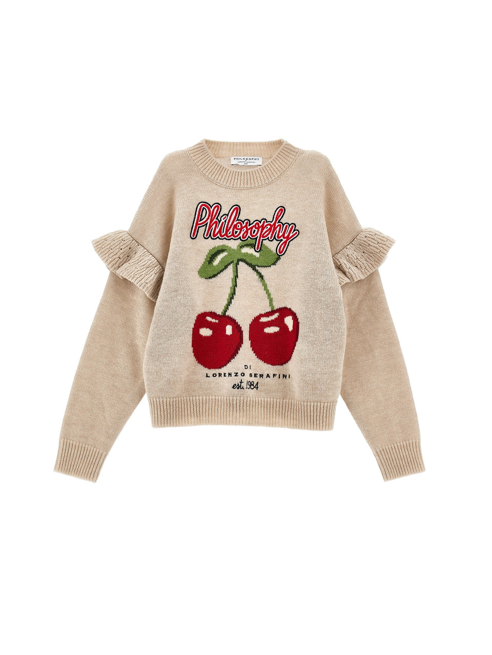 Philosophy Beige Sweater w/ Cherry