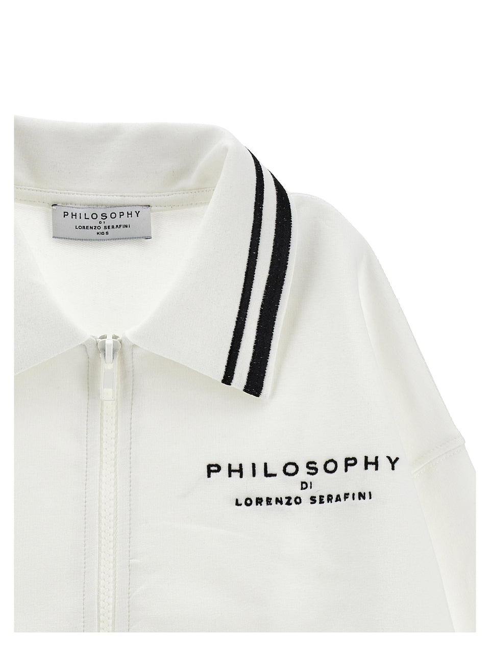 Philosophy Off White Zip Up Collared Sweat Jacket