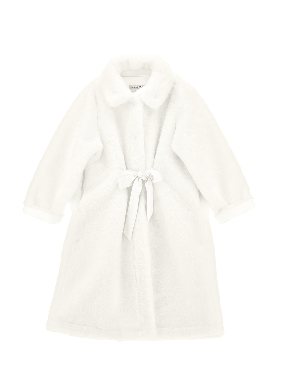 Philosophy Panna Long Teddy Tie Ribbon Coat