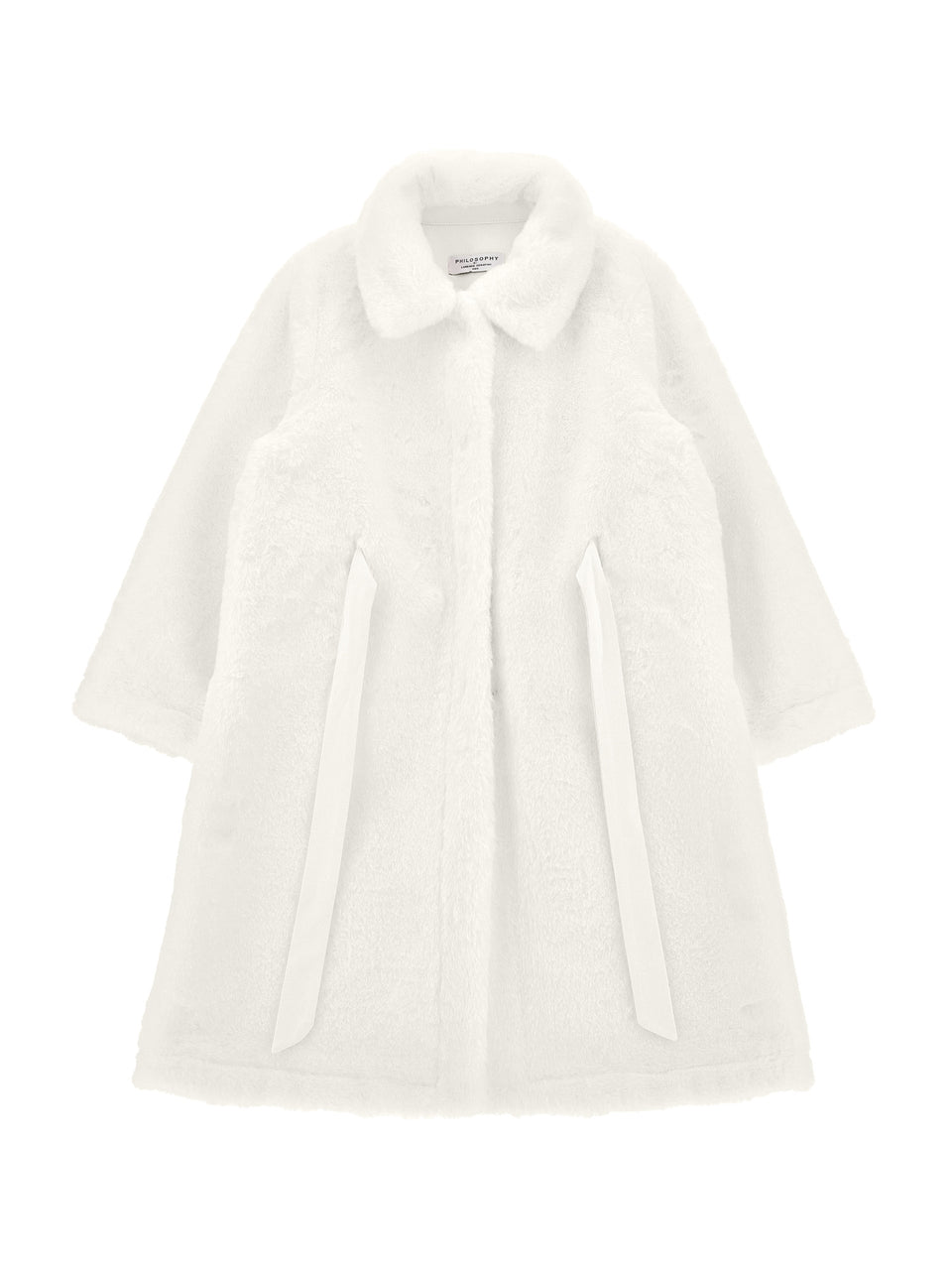 Philosophy Panna Long Teddy Tie Ribbon Coat