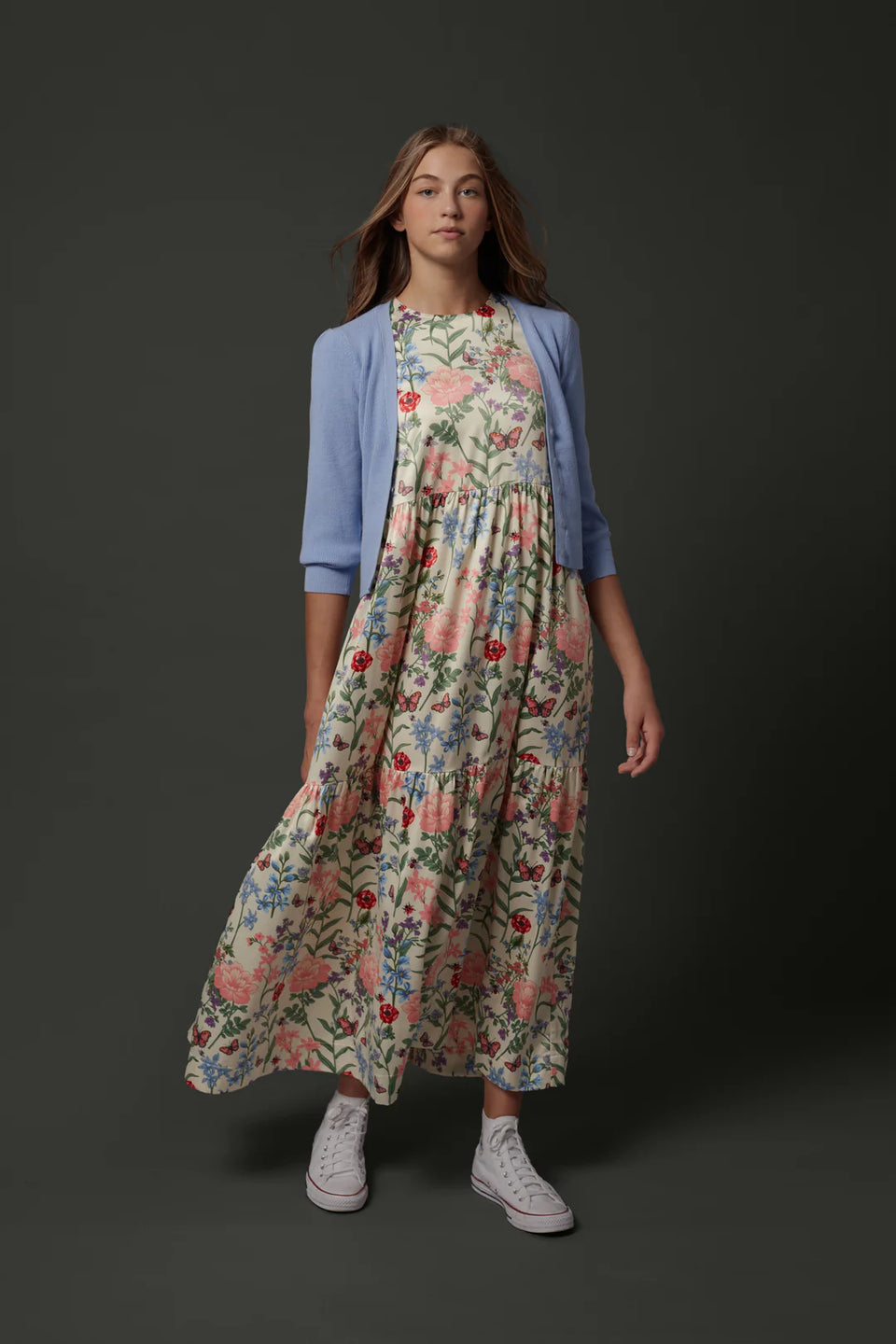 Zaikamoya Martha Jumper in Pink Blue  Flowers