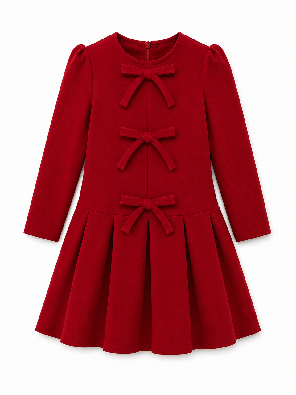 Mimisol Red Pleated Crepe Dress