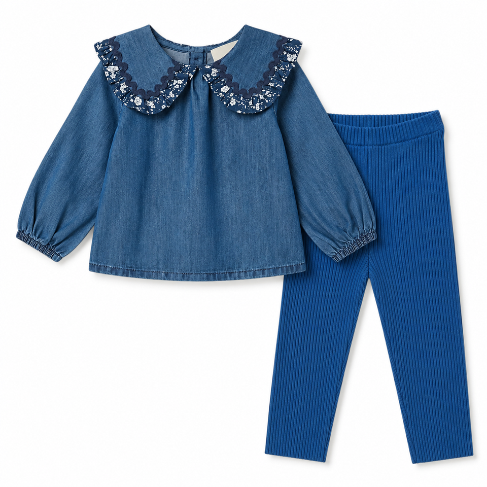 Louis Louise Blue Chambray Tunic Set