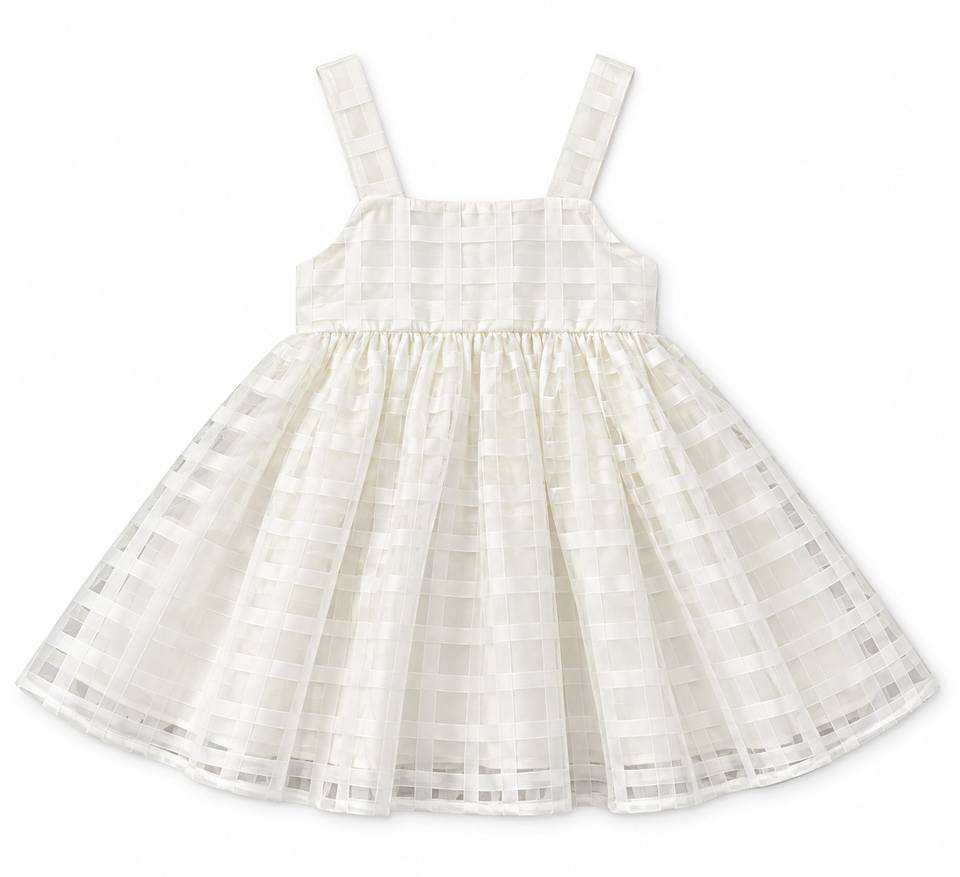 Little Tempest Cream Organza Grid Jumper