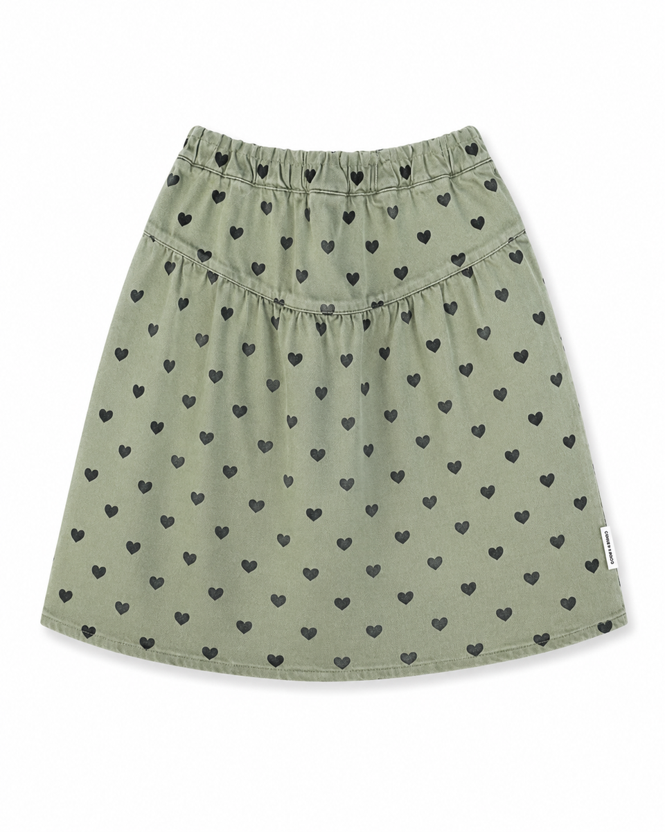Piupiuchick Green w/ Black Hearts Skirt