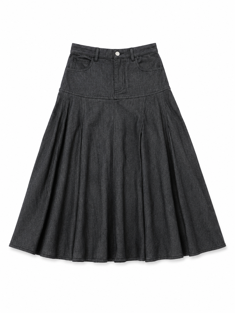 Gold Threads Washed Black Skirt