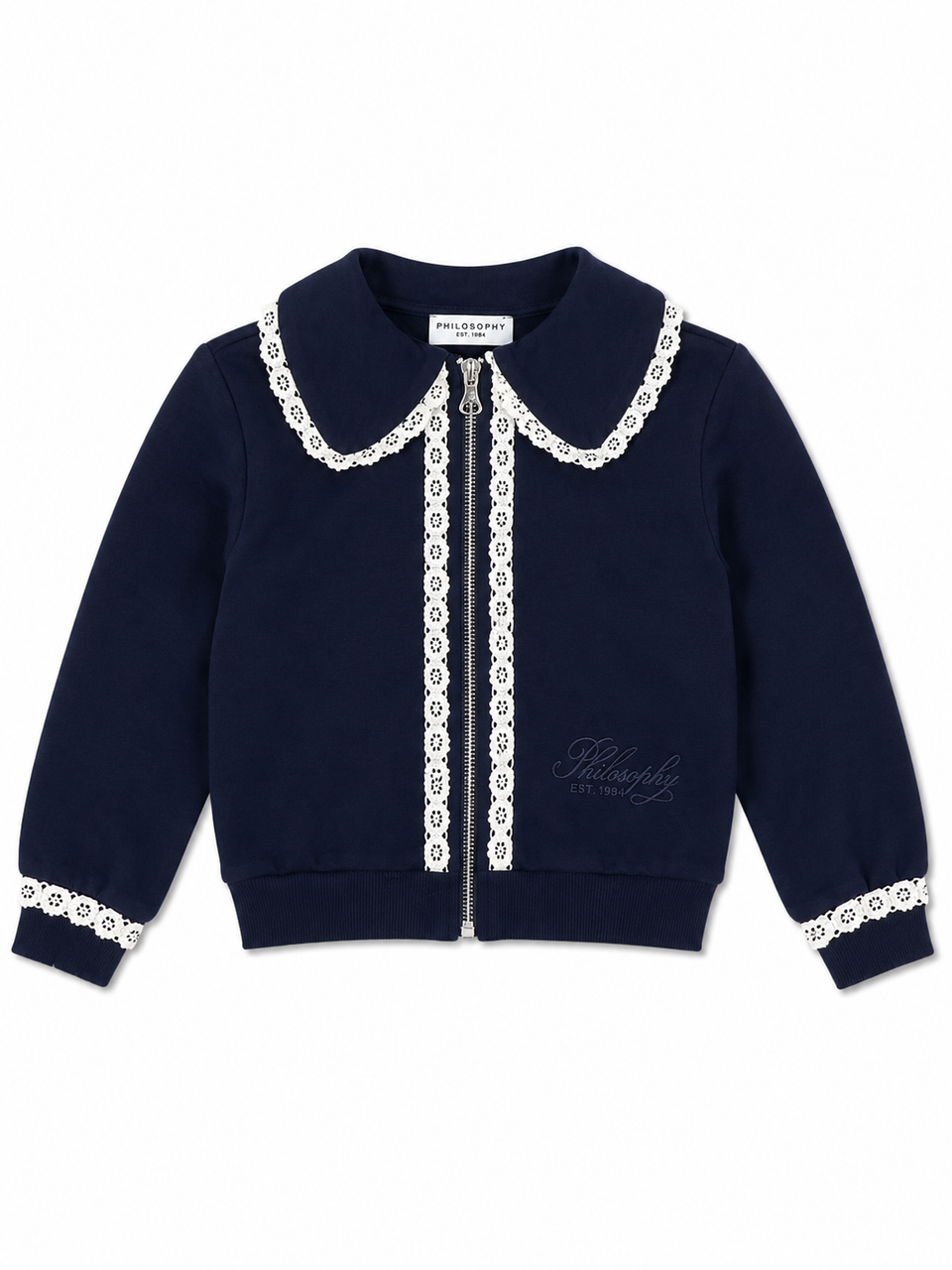 Philosophy Blue Scuro Felpa Aperta Cardigan