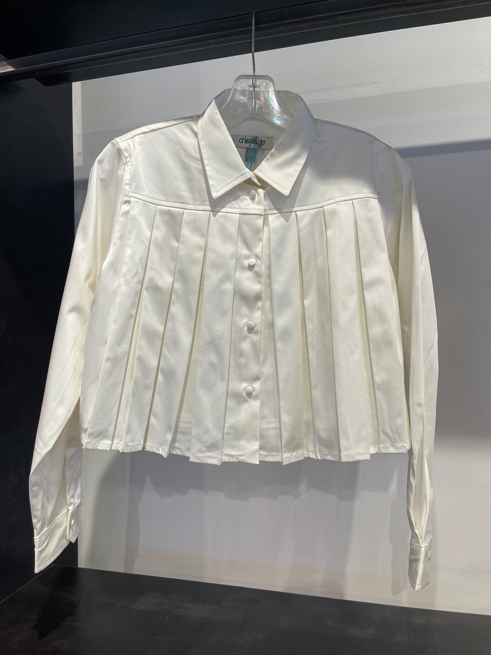 Alapage Off White Ciliegio Pleated Poplin Shirt