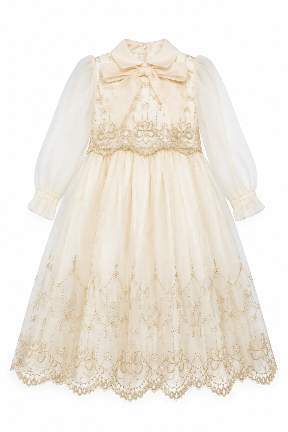 Elie Saab Beige Embroidery Organza Dress