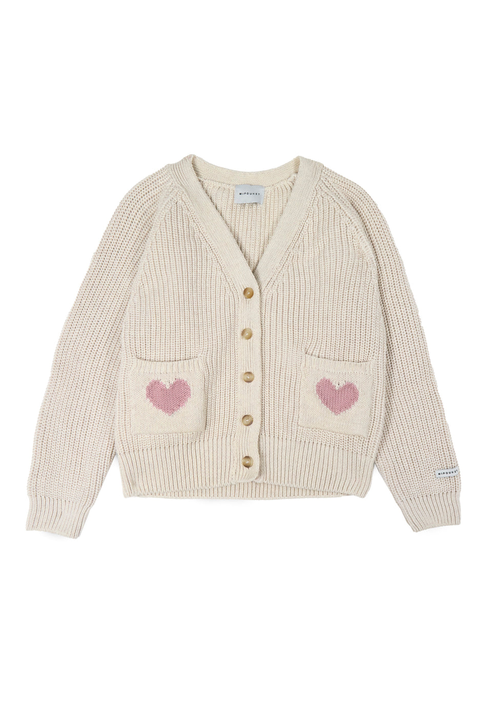 Mipounet Alizee Ecru/Pink Cardigan