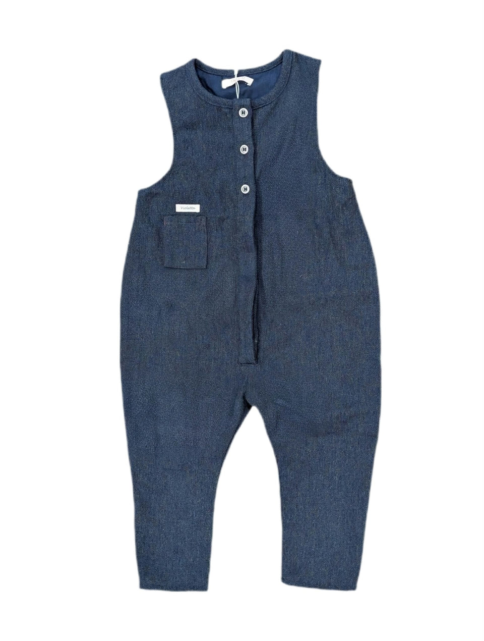 Calla Lili Baby Boy Blue Romper with Pocket