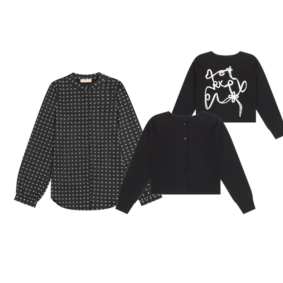 Retrokid Black Mae Cardigan Set