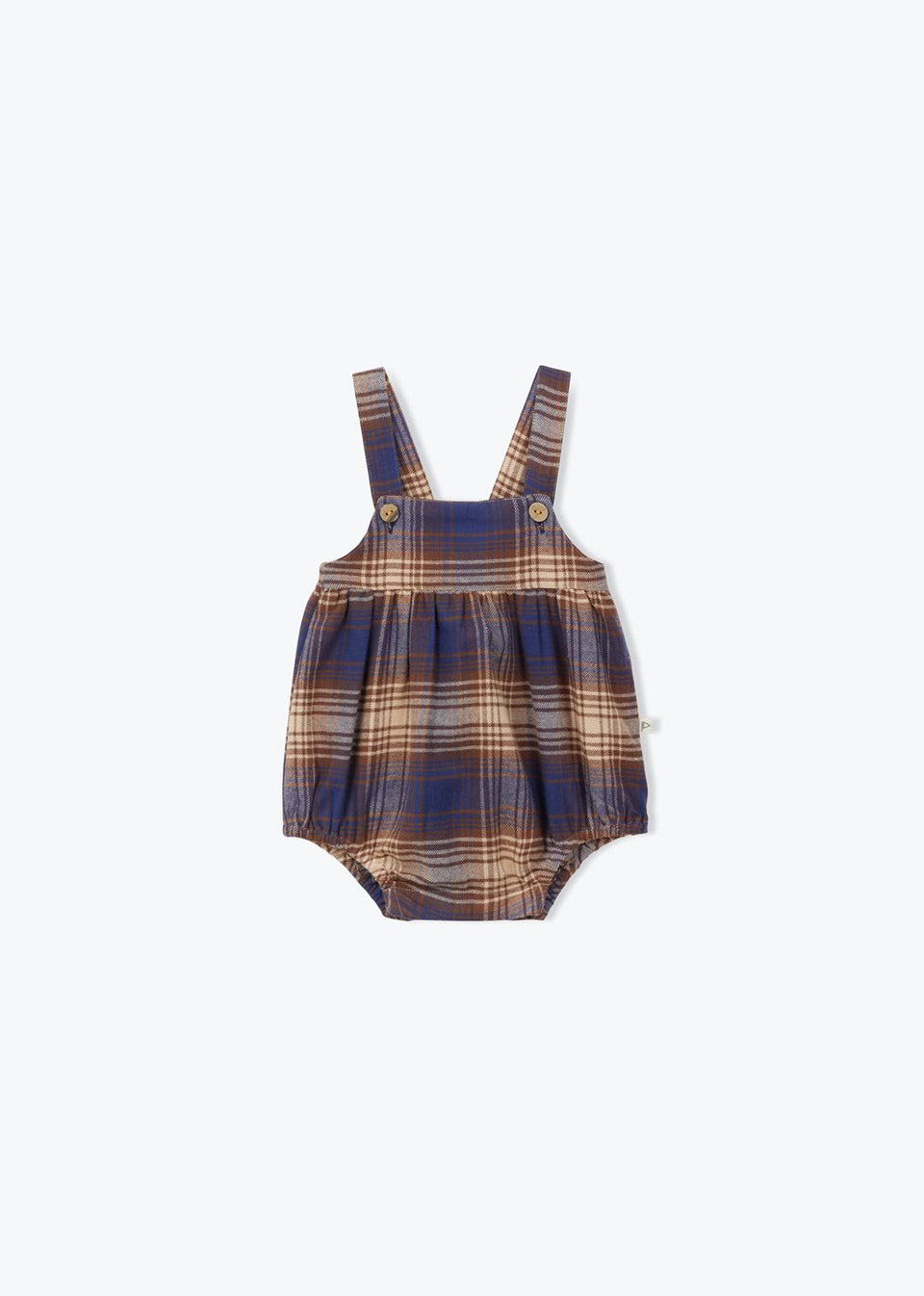 Arsene Marine Plaid Overall Set